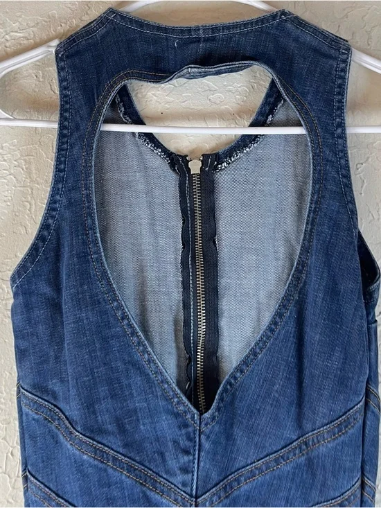 Revice Hollywood Heartthrob Retro Style Denim Flare Jumpsuit in Blue - Picture 12 of 15